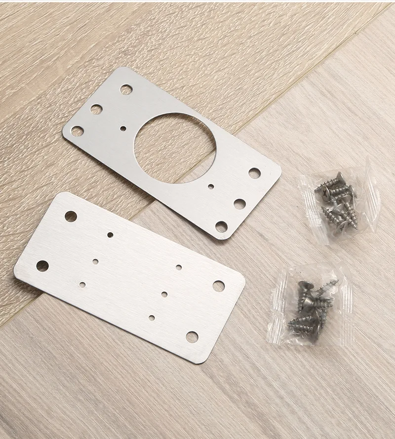 2 Piece Pack Stainless Steel Hinge Repair Piece Cabinet Door Kitchen Damage Repair Reinforced Fixed Plate Bracket Kit