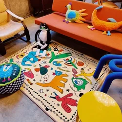 Cute Graffiti Fun Living Room Carpet Art Cartoon Plush Mat IG Abstract Decorative Children's Bedroom Bedside Rug Ковер Tapis 러그