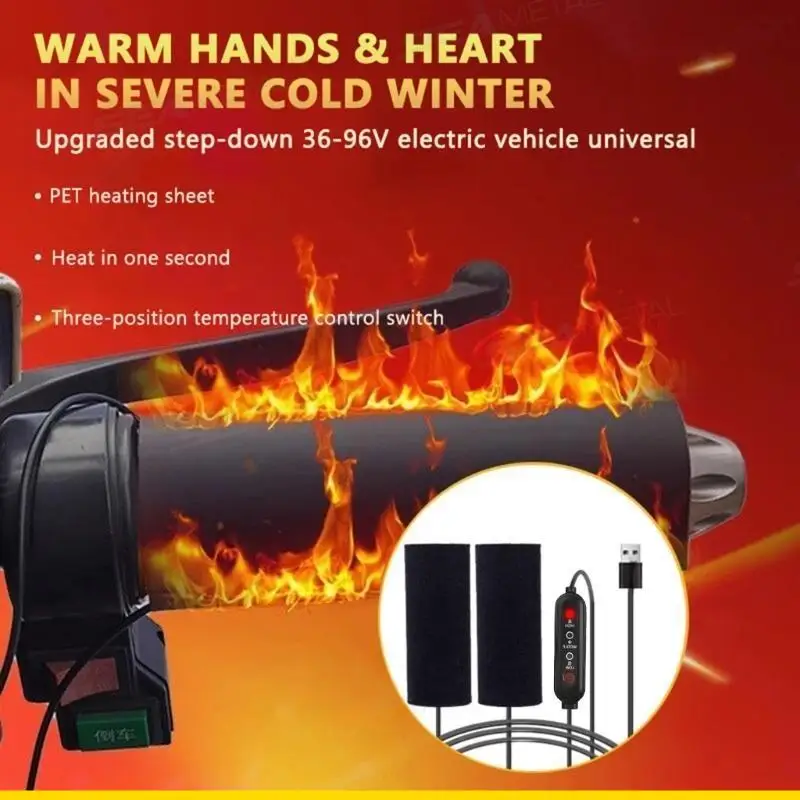 SZCH Easy Install Heated Handlebar Covers with Intelligent Heat Control for Bikes