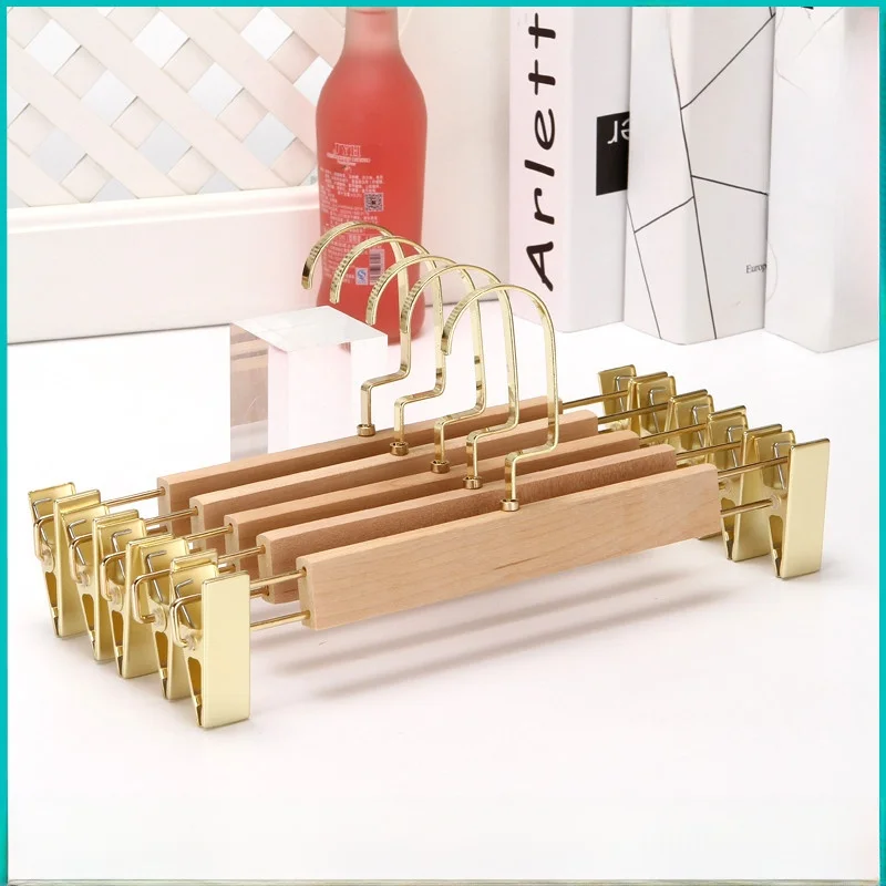 

Color Traditional Chinese Sle Wooden Hangers for Pants And Skirts Anti-Slip Jeans Clothing Drng And Storage Ras