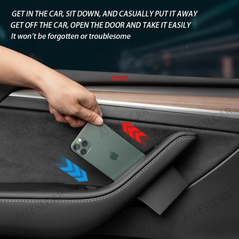 For Tesla Model Y Juniper 2025 Model 3+ Highland Car Door Handle Storage Box Inner Handle All-inclusive Organizer Container Tray