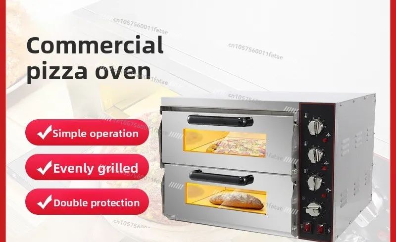 Commercial Oven Large Capacity Pizza Bread Egg Tart Double Layer Baking Oven Food Baking Equipment Single Double Layer Baking