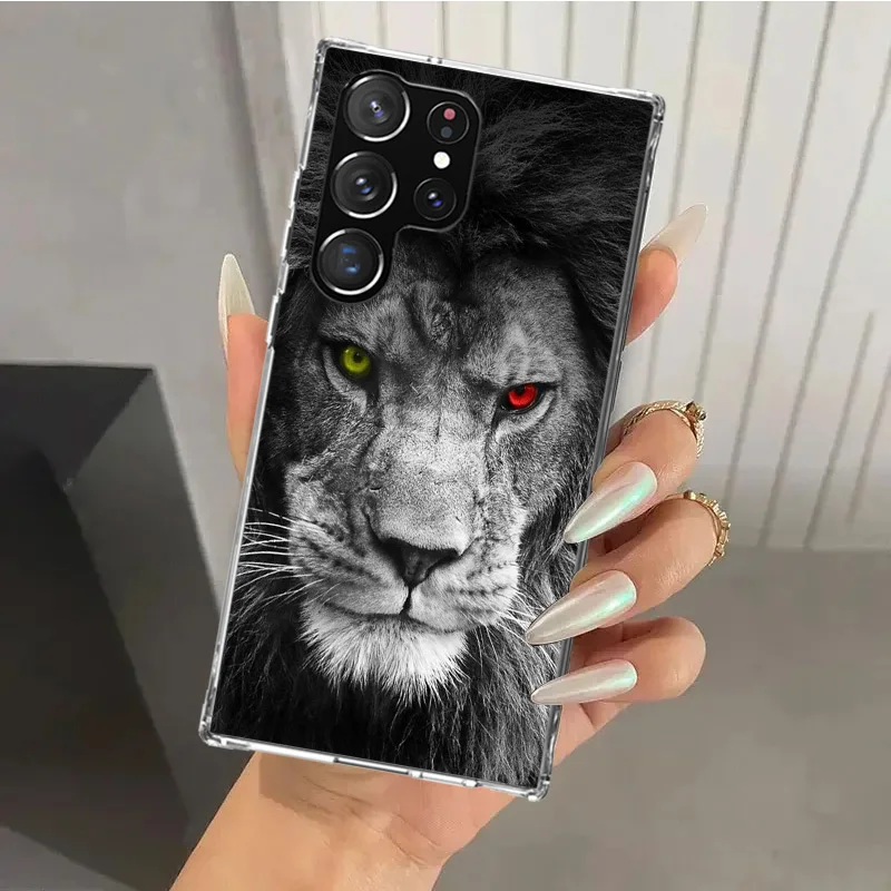 Lion Alpha Male Cub King Phone Case for Samsung Galaxy S25 S24 S23 Ultra S22 S21 Plus S20 FE S10 + S10E S25U Soft Print Shell S2