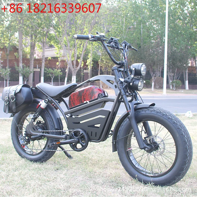 YAO oil brake electric bicycle Indian soft tail frame high speed 1500W electric motorcycle