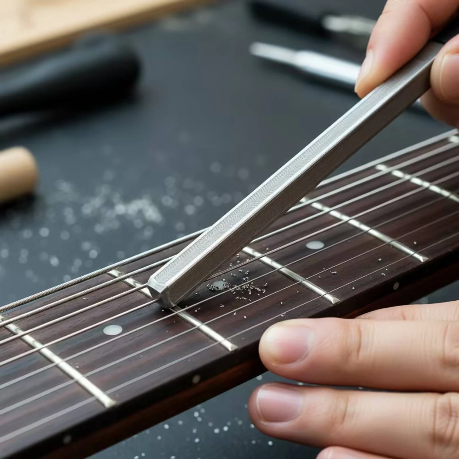 Guitar Fret Crowning File Effective Guitar Fret File with Rubber Handle Repair Tool Long-Lasting Compact for Luthiers