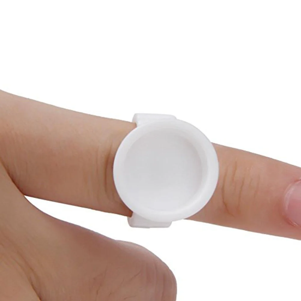 

100Pcs Disposable Plastic Glue Ring Holders White Application Eyelash Extension Tool Plastic Glue Rings
