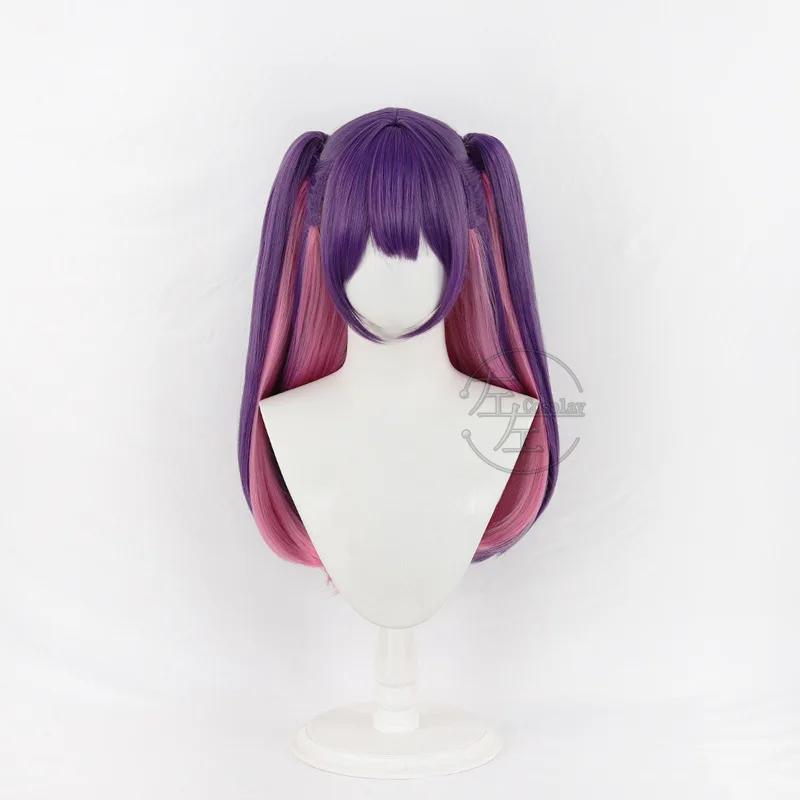 Miriella-Peluca de Anime de seducción Dimensional para niñas, pelo rojo y morado largo de 80cm, Red de encaje, Mikari Tachibana, 2,5