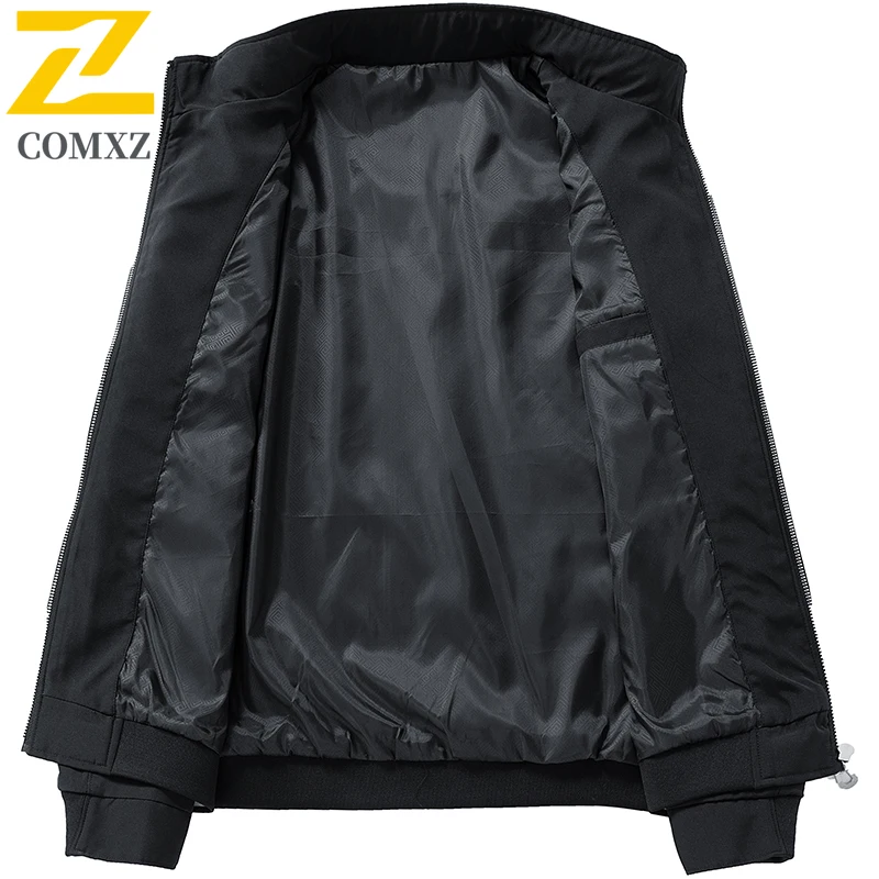 الأعمال الوقوف طوق سترة 2025 ربيع الخريف بلون مقاوم للماء ملابس العمل سترة عادية في الهواء الطلق منتصف العمر ملابس للرجال