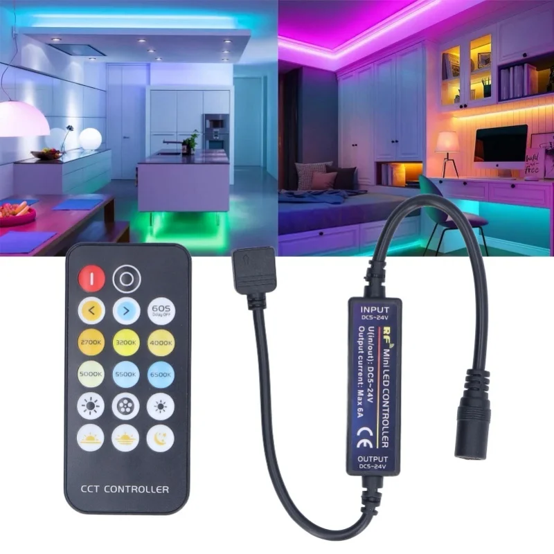 E2 Mini Rf Dimmer Controll Led Color Temperature Controller 17 Keys Strip Light Controller Led Light Strip Led Driver