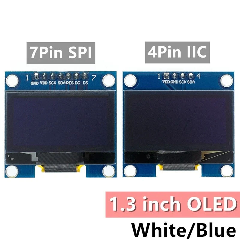 1.3 인치 OLED 모듈, SPI/IIC I2C 통신, 화이트 및 블루 컬러, 128x64 LCD LED 디스플레이 모듈, 1.3 인치 OLED