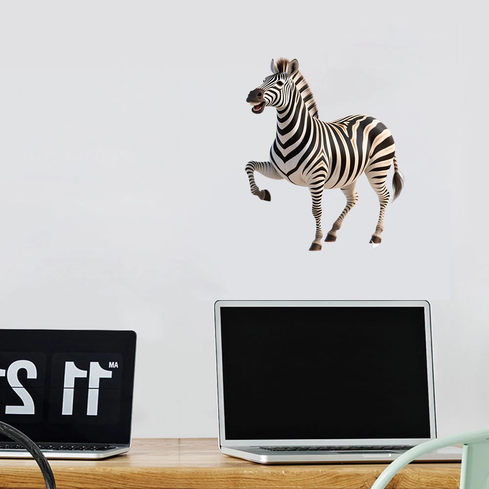 Three Ratels CAB56 Adorable Zebra Cartoon Wall Decals for Children's Bedroom Decoration Kindergarten Decals