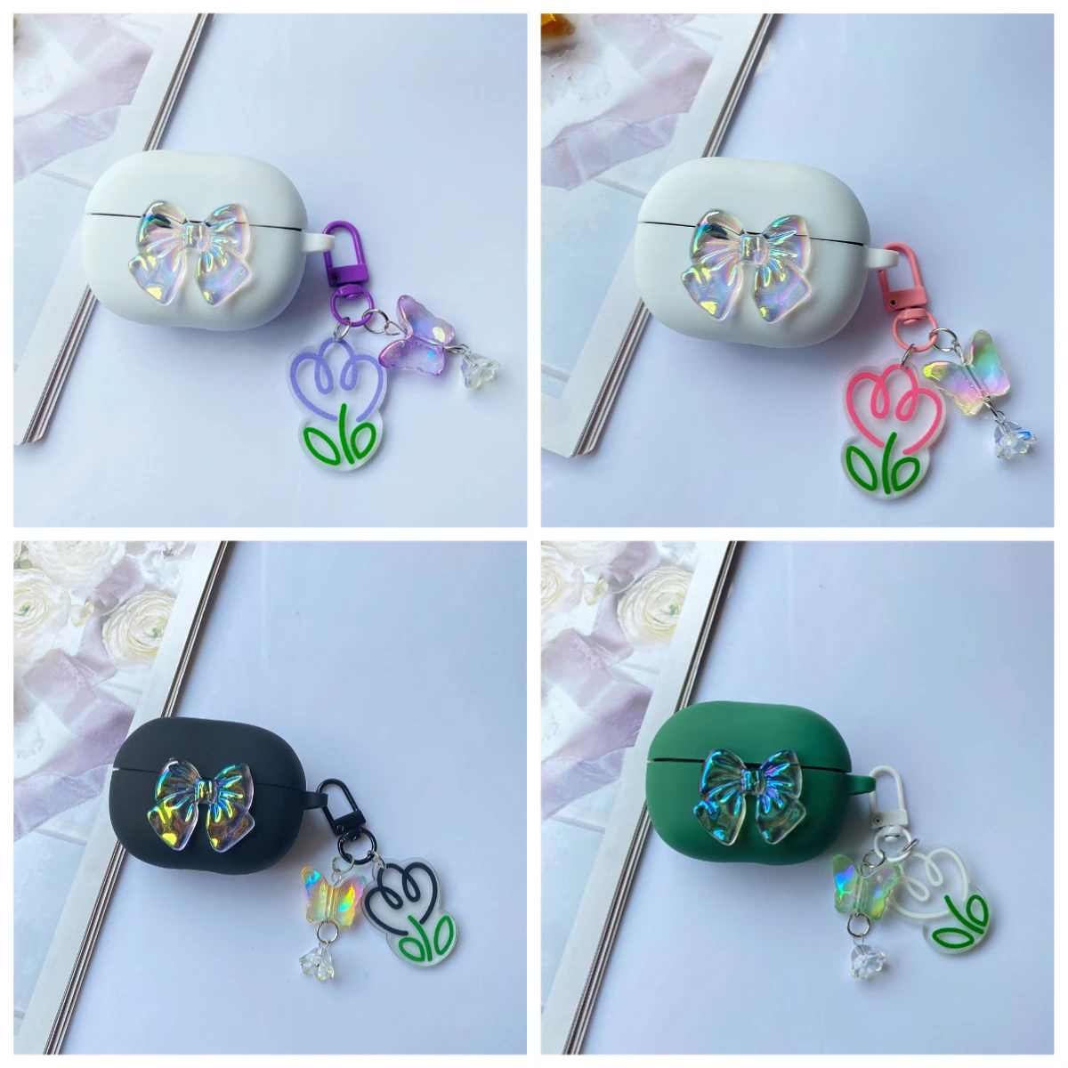 Penutup Earphone Bunga Tulip untuk OPPO Enco Air4 Pro / Free 4 / Air4i /buds 3 pro Casing Silikon untuk OPPO Enco Air4i