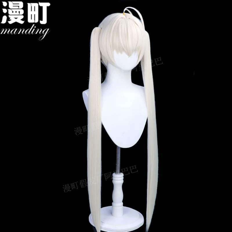 模擬頭皮春の日ワイルドベンド cosLong ウィッグドームガール運命細かい三つ編みダブルポニーテールヘッドドレス