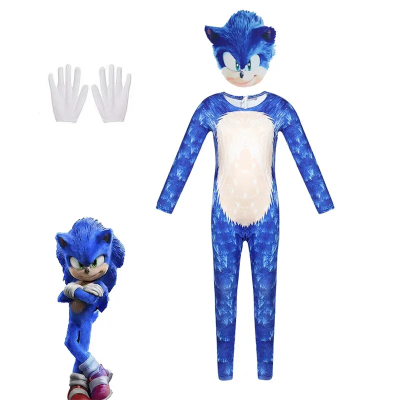 Kids Miles Prower Knuckles Shadow Hedgehog Jumpsuit Anime Sonic Cosplay Halloween Birthday Party Costume Girls Boy sk;m1