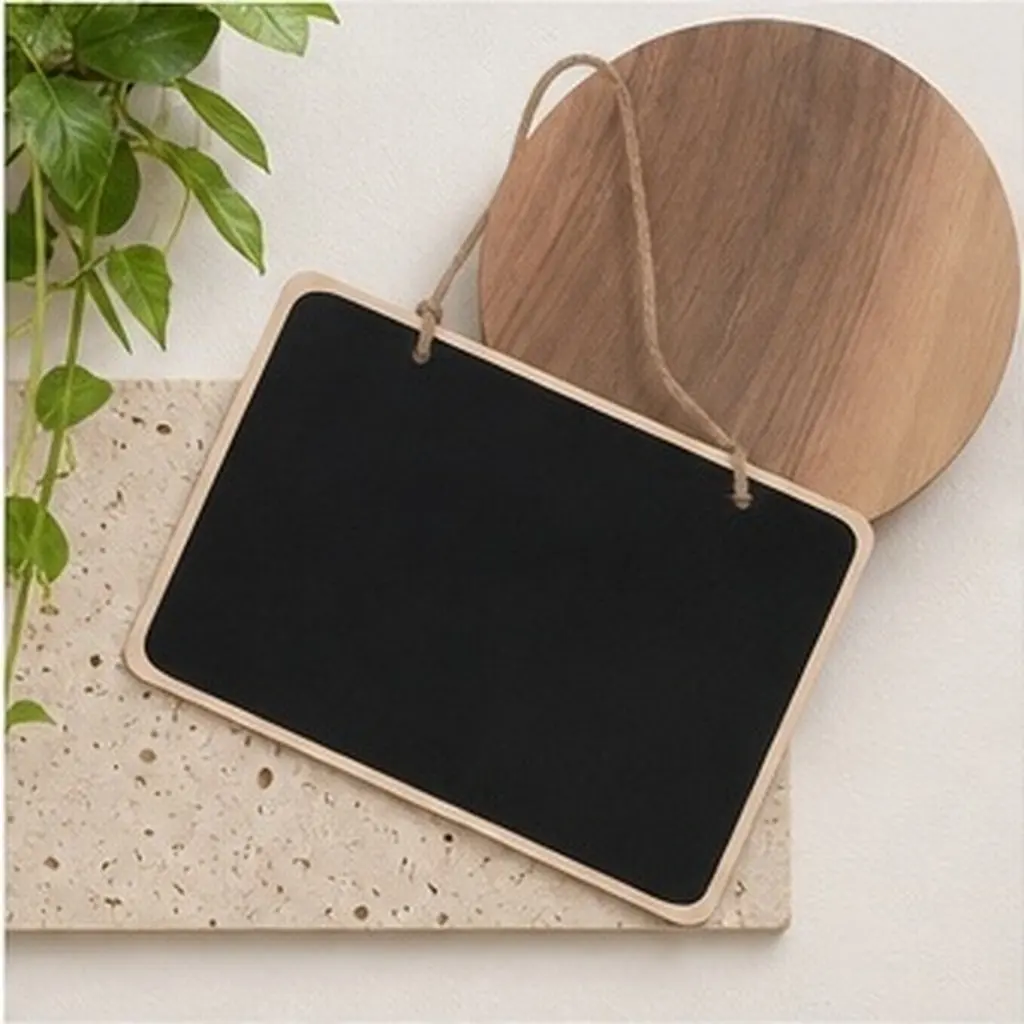 Small Wooden Chalkboard Sign Hanging Chalkboard Message Board Reusable Door Sign Board for Patio Balcony Door