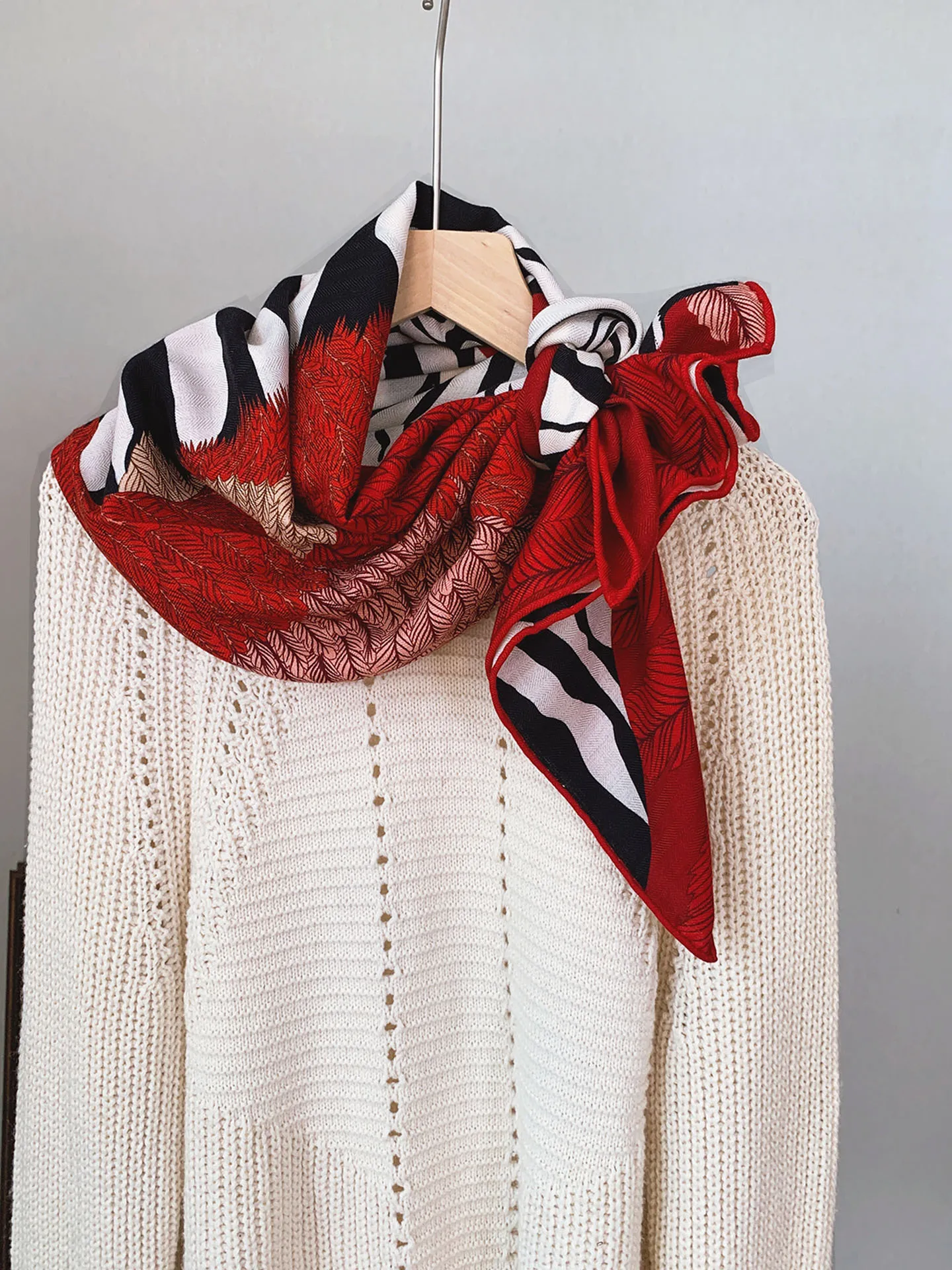 red-silk-scarf-woolen-tussah-silk-autumn-winter-warm-scarf-86cm-large-square-scarf-new-year-aosphere-zhen-geer-brand