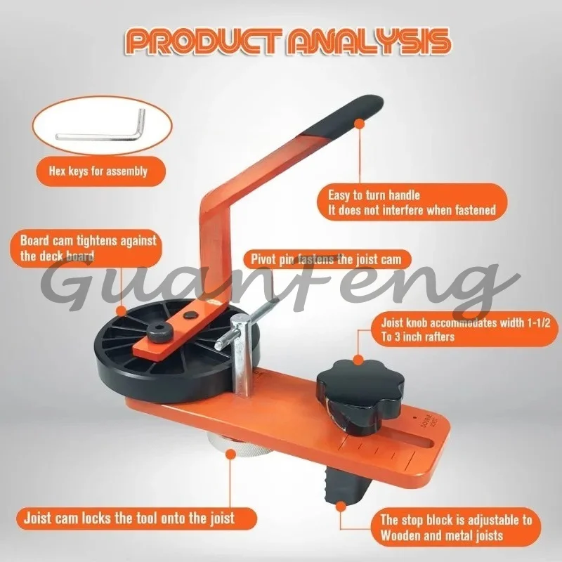 Deck straightener Compound deck installation tool