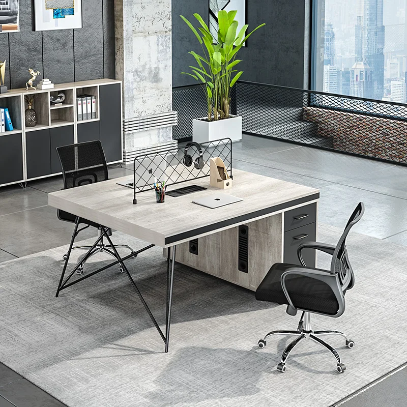 One Side Drawer  High End Modern 6/4/2 Coworking Desk Customizable Computer Table Executive Screen workstation Office Furniture