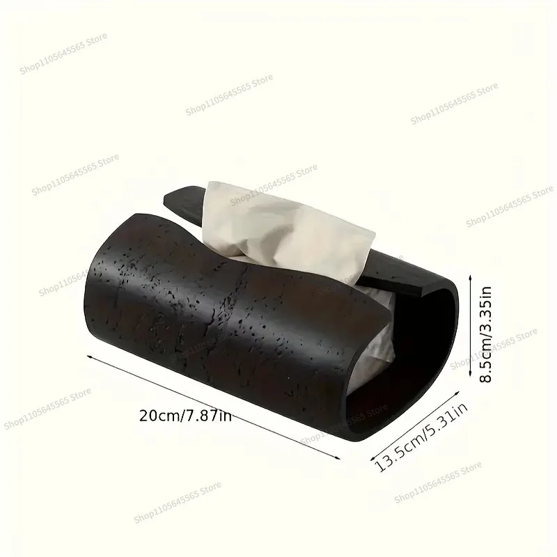 For Modern Light Luxury Style Imitation Cave Stone Resin Tissue Box, Living Room Desktop Paper Box Decoration