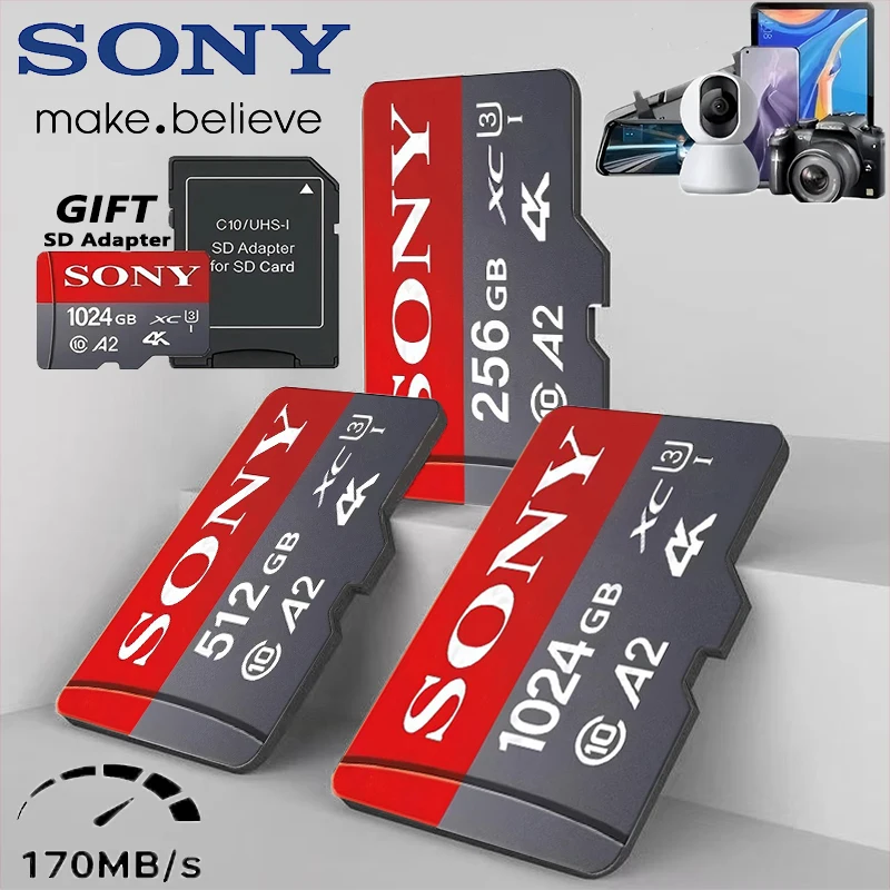 سوني SD الذاكرة مايكرو TF بطاقة SD 1 تيرا بايت 512 جيجا بايت مايكرو SD بطاقة 128 جيجا بايت 256 جيجا بايت U3 V30 4K كامل HD TF بطاقة فلاش الذاكرة للهاتف الكمبيوتر #1