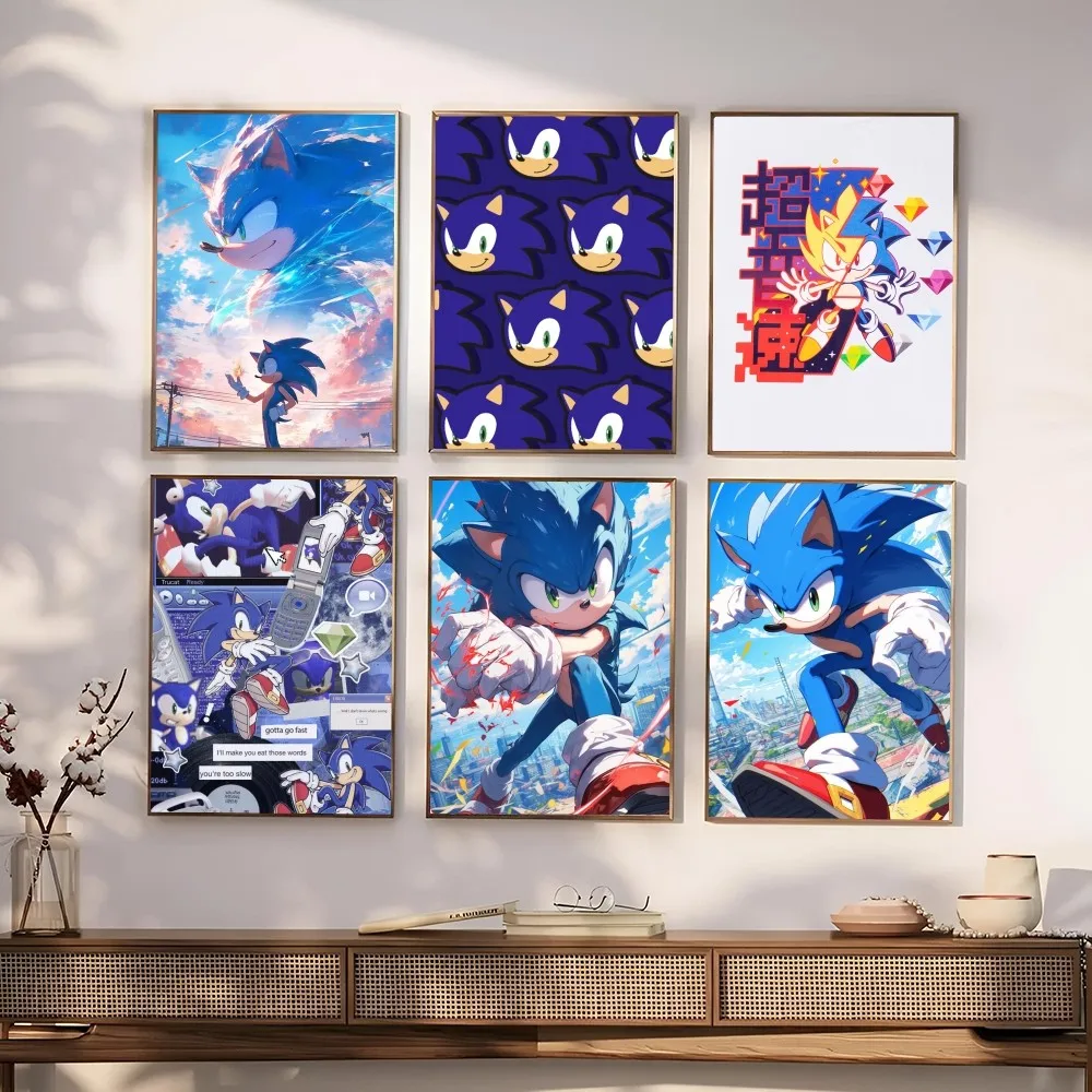 Anime S-Sonic Poster Paper Print Home Living Room Bedroom Entrance Bar Restaurant Cafe Art Painting Decoration