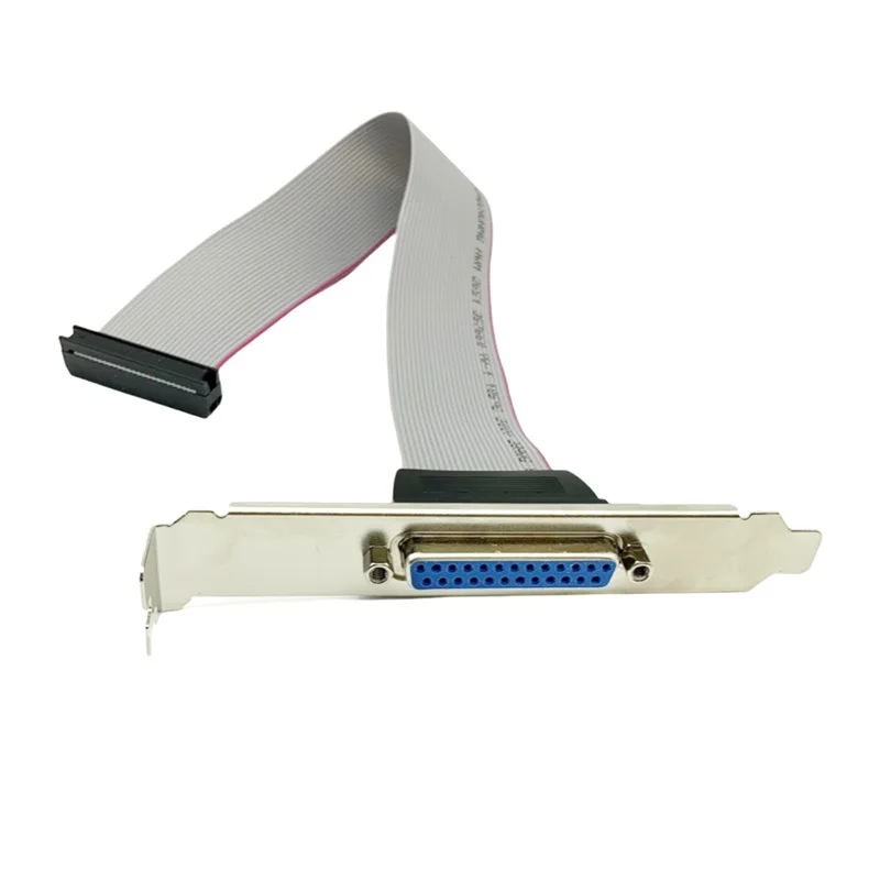 25CM DB25 Socket Mainboard Motherboard Parallel LPT 25Pin Printer Print Port Cable Host Case Rear Bracket FC26P 2.0 Space