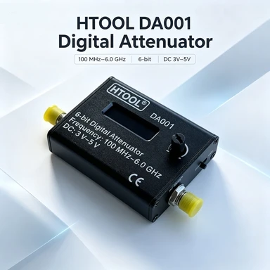 HTOOL DA001 Digital RF Attenuator Module HMC624A‑EP 0‑31.5dB 0.5dB Step DC‑6GHz OLED Display Type‑C Power RF Attenuator