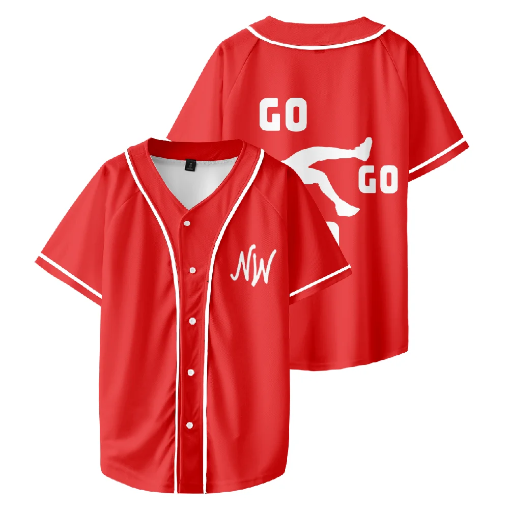 Nidal Wonder Go Go Go Baseball Jersey Women Men Short Sleeve Tee Casual Streetwear Unisex Clothes