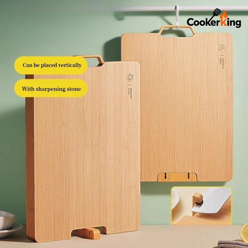 لوح تقطيع قائم بـ 3 أحجام من كوكر كينج، لوح تقطيع من الخيزران مع لوح إعداد الحجر الشحذ، فعال من حيث التكلفة