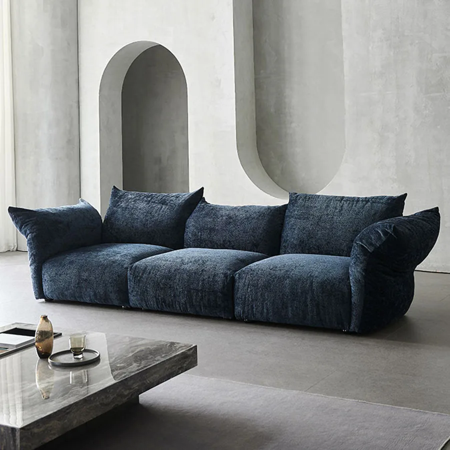 

Italian Style Sofa Velvet Fabric Waterproof Simple Garden Living Room Bedroom Couch Minimalist Divano Letto Indoor Furniture