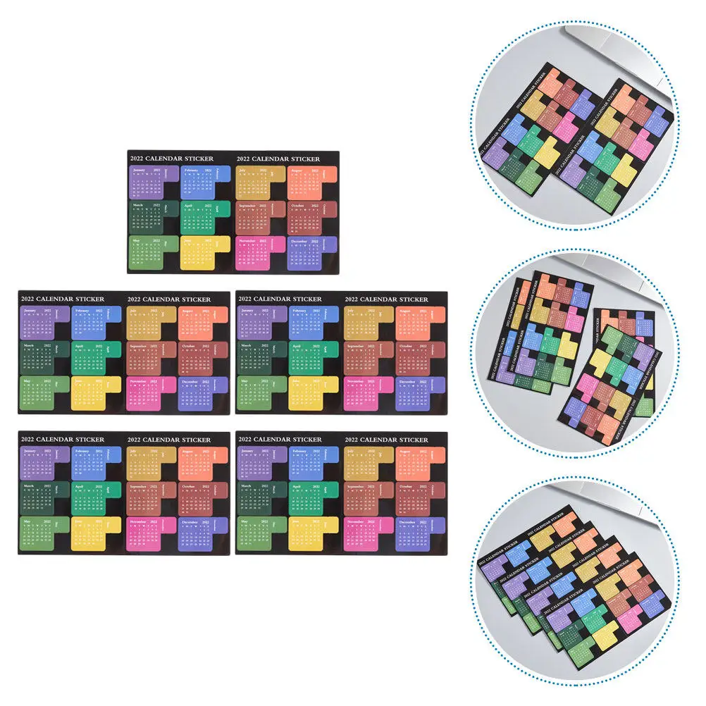 

5Pcs Color Coded Month Index Stickers Notepad Index Label Set Convenient Tear Off Strong Adhesive Useful Notepad Sticker Student
