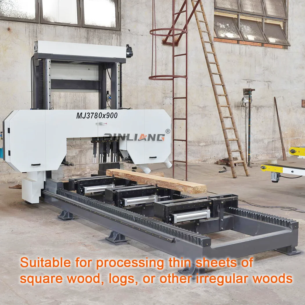 PINLIANG High-Accuracy Automatic Portable Horizontal Log Band Saw Mill Machine with Motor for Timber Cutting