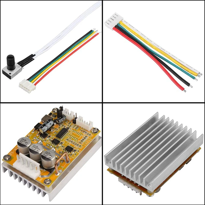 5V-36V 350W Wide Voltage 3-Phase Sensorless BLDC Motor Controller Board Brushless ESC Motor Driver Module with Heatsink-ELEC
