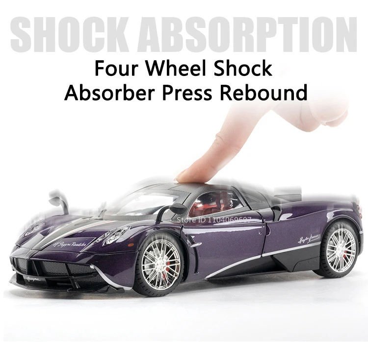 Große Größe 1:18 Pagani Huayra Spielzeugmodellauto Druckgusslegierung Sportwagen Sound Licht Zurückziehen Stoßdämpfungsmodelle Festival Geschenk – Detail 10