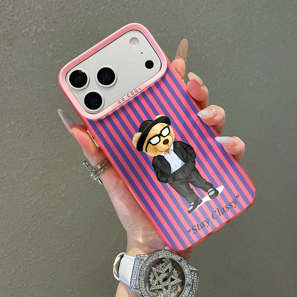 Für Samsung Galaxy S21 S26 S25 S24 S23 S22 Ultra Plus FE Hülle Gestreiftes Niedliches Bärenmuster Cover Für A16 A15 A36 A54 A55 A56 Funda – Detail 13