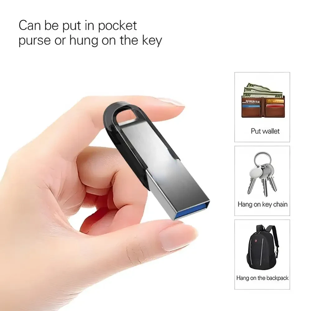 Xiaomi 2 تيرا بايت محرك القلم محركات أقراص فلاش USB 1 تيرا بايت مقاوم للماء الذاكرة U القرص عالية السرعة USB 3.0 نقل البيانات عصا الذاكرة المعدنية 512 جيجابايت