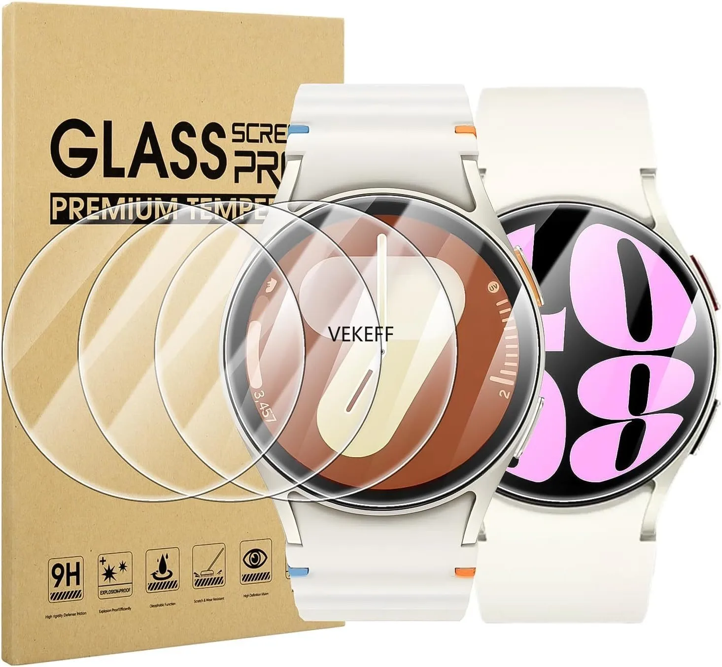 4-Pack Tempered Glass Screen Protectors for Samsung Galaxy Watch 40mm Compatible with Models 7/6/5/4