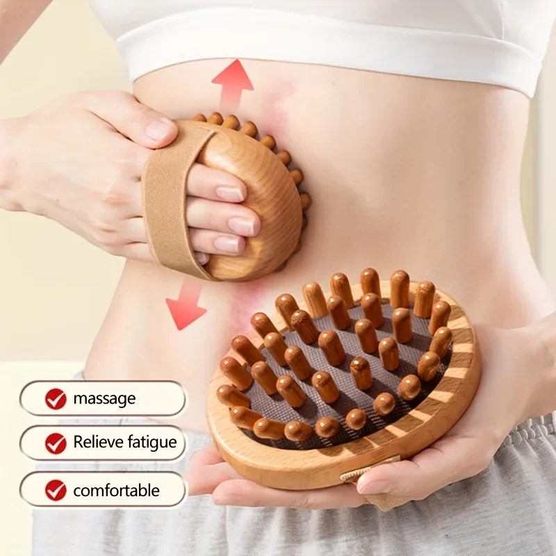 Cepillo de Masaje Meridian, Suave, Manual, para Cuerpo Completo, Gua Sha, Masajeador para Cabeza, Abdomen, Piernas, Relajación Corporal, Uso Doméstico, Anti-Fatiga (1 Pieza)