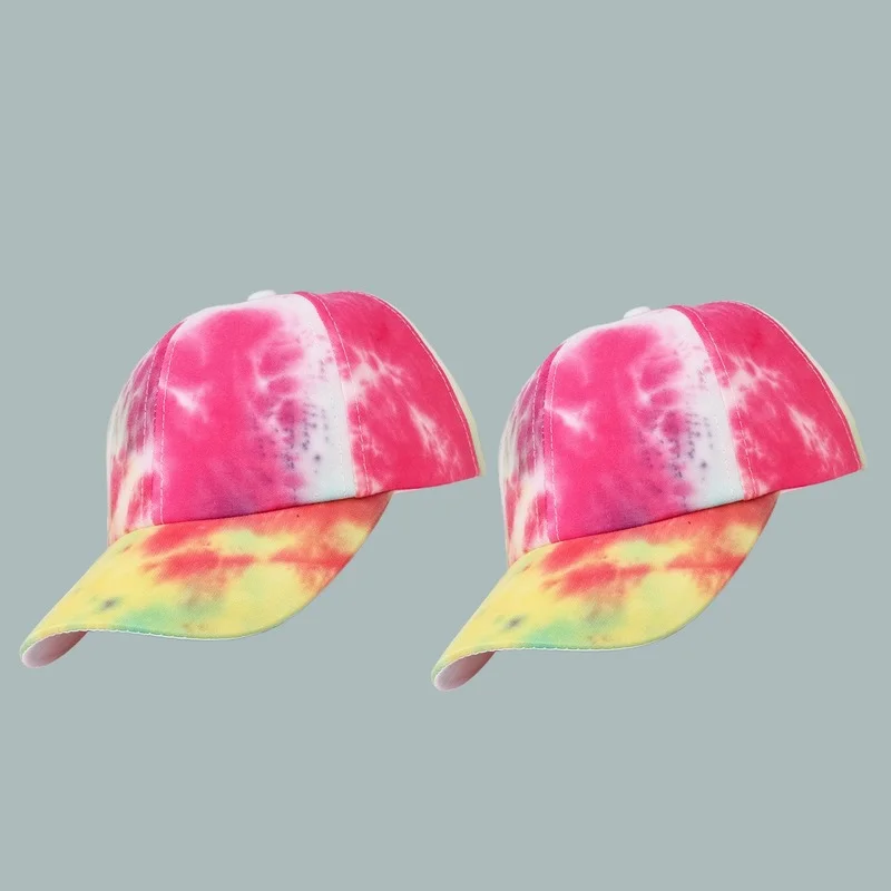 Spring and Summer Children's Peaked Cap Wide-brimmed Personality Tie-dye Baseball Cap Adjustable Baby Children's Sun Hat