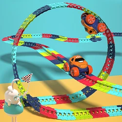 Changeable Anti-gravity Assembled Track with LED Light-Up Race Car Flexible Racing Tracks Rail Car Toys for Boys Kids Gifts