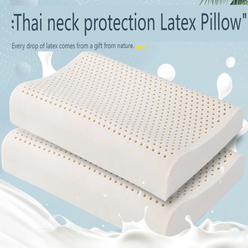 Natural Latex Neck Pillow Pressure Relief Pillow Adult/Child Health Sleep Pillow Cervical Sleeping Pillow