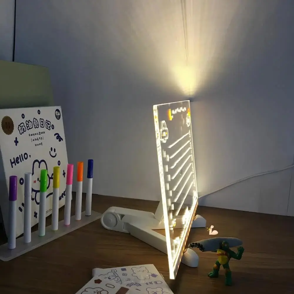 Acryl DIY kindertekentafel Uitwisbaar tekenbord verlicht schrijven Kerstdecoratie Nachtlampje Uitwisbaar bord