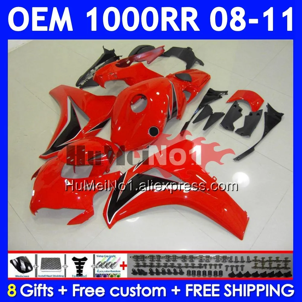 OEM Injection For HONDA CBR1000 CBR 1000 RR CC 61No.51 Red black CBR 1000RR 2008 2009 2010 2011 CBR1000RR 08 09 10 11 Fairing