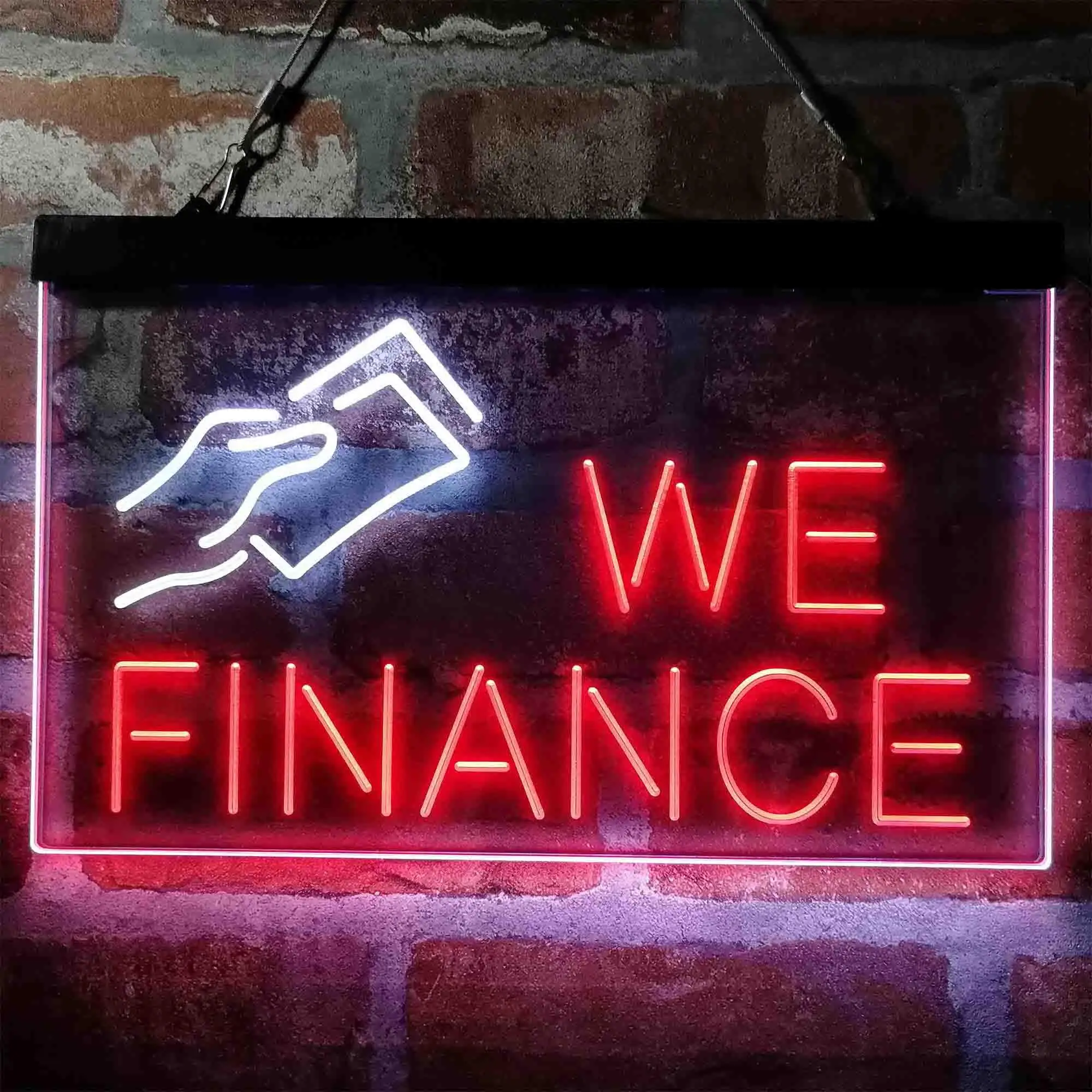 We Finance Borrowing Lending Money Dual Color Led Neon Sign st6-i3963