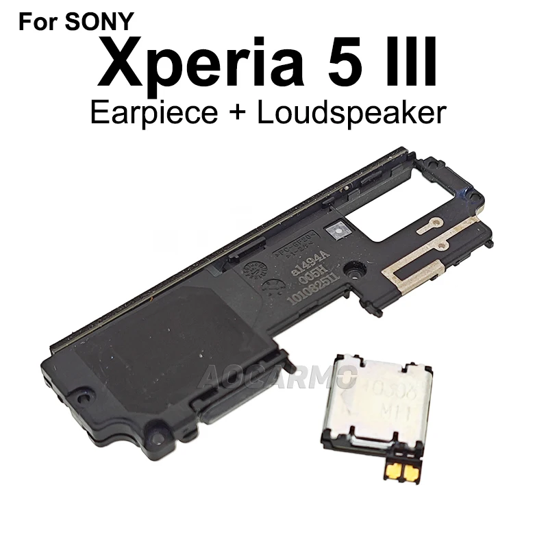 Aocarmo For Sony Xperia 5 III / X5iii 5G Mark3 Top Ear Speaker Earpiece With Adhesive Bottom Loudspeaker Buzzer Repair Part