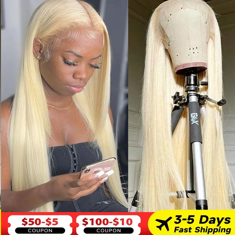 13x4 13x6 360 613 Honey Blonde Color Lace Front Human Hair Wigs for Women Transparent Brazilian Straight Frontal Wigs Human Hair