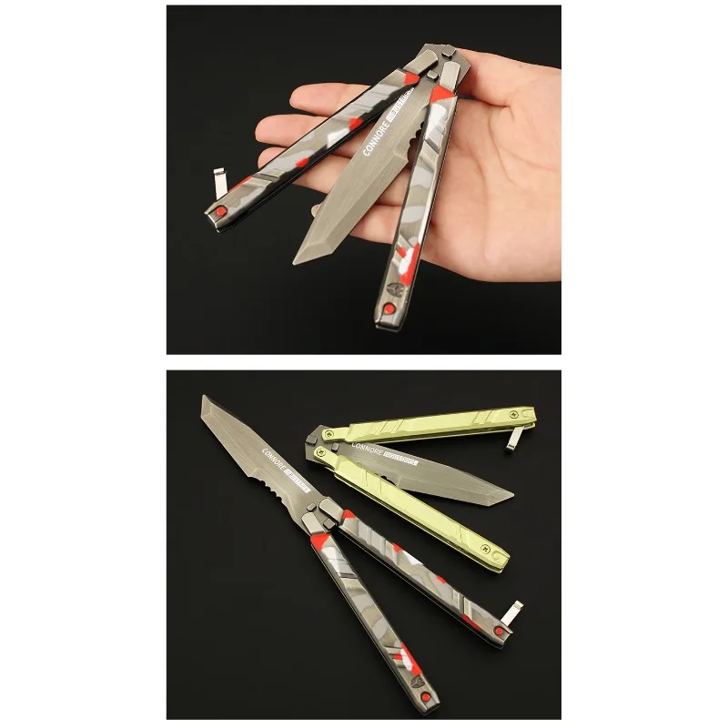 Reconnaissance Operation Butterfly Knife Red Alloy Swinging Knife Weapon Model Toy 21cm