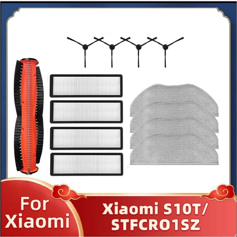 

AC93-For Xiaomi Robot Vacuum S10T STFCR01SZ Roller Side Brush Hepa Filter Mop Cloth Replacement Spare Parts Accessories