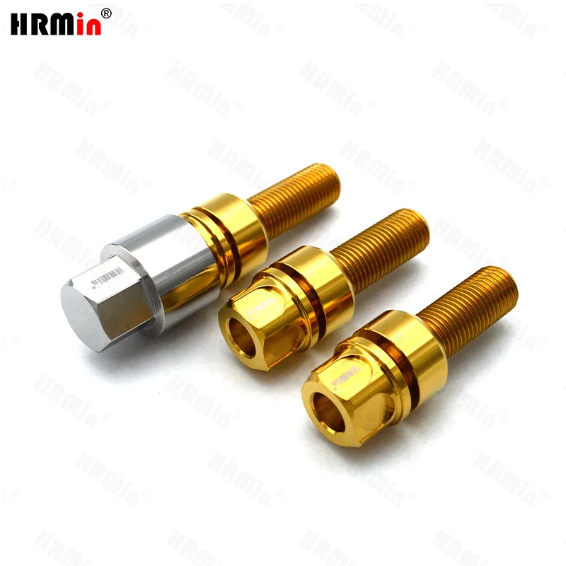 

HRMin заводской высококачественный 19Hex Gr.5 титановое шаровое сиденье без шайбы противоугонный колесный болт M14 * 1,5 * 30/35 мм для Porsche и т. д.