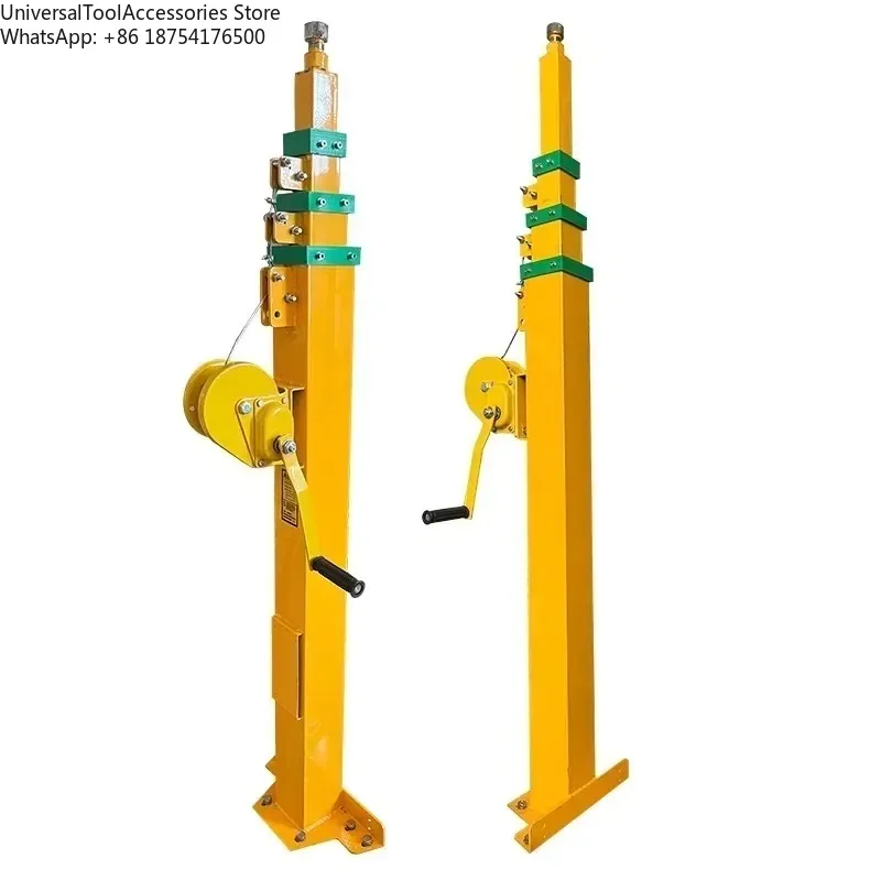 Hand cranked lifting pole, manual telescopic mechanical winch, lifting mast 3/4/5/6/7/8/9 meters